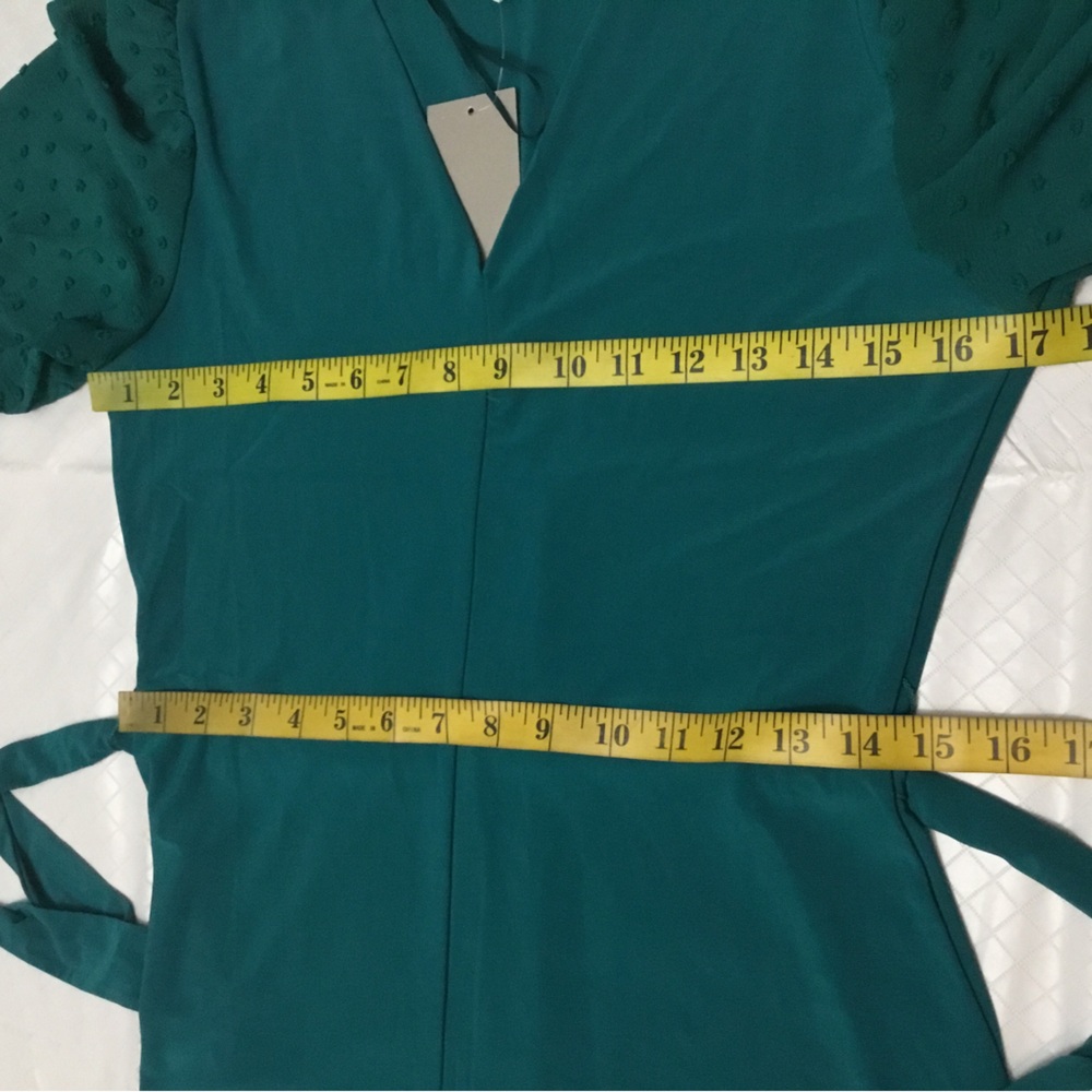 Chaus Teal V-Neck Tie-Waist Maxi Dress - Picture 3 of 16